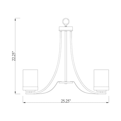 Willow Chandelier - line drawing.