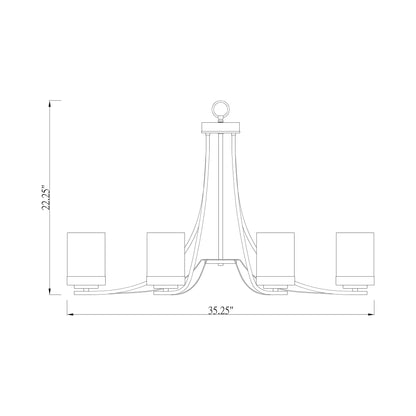 Willow Chandelier - line drawing.