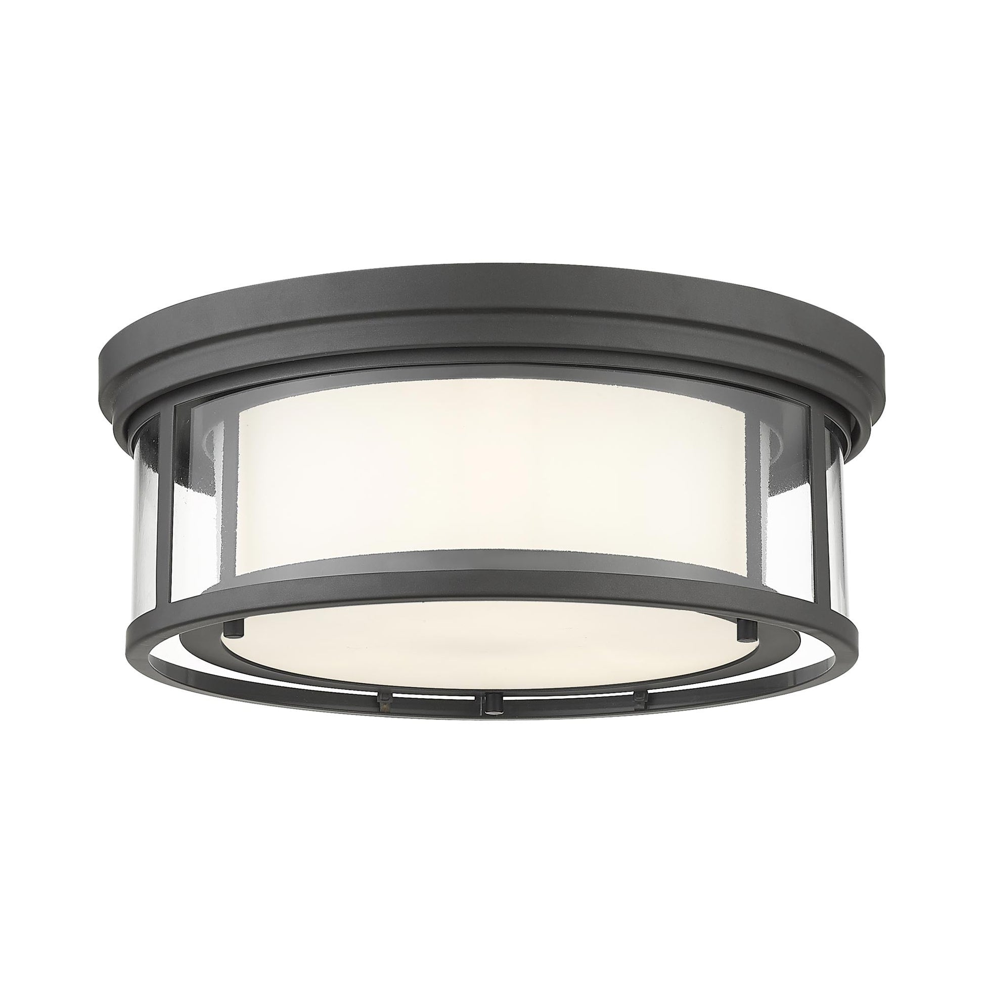 Willow Flush Mount Ceiling Light in Bronze (16-Inch).