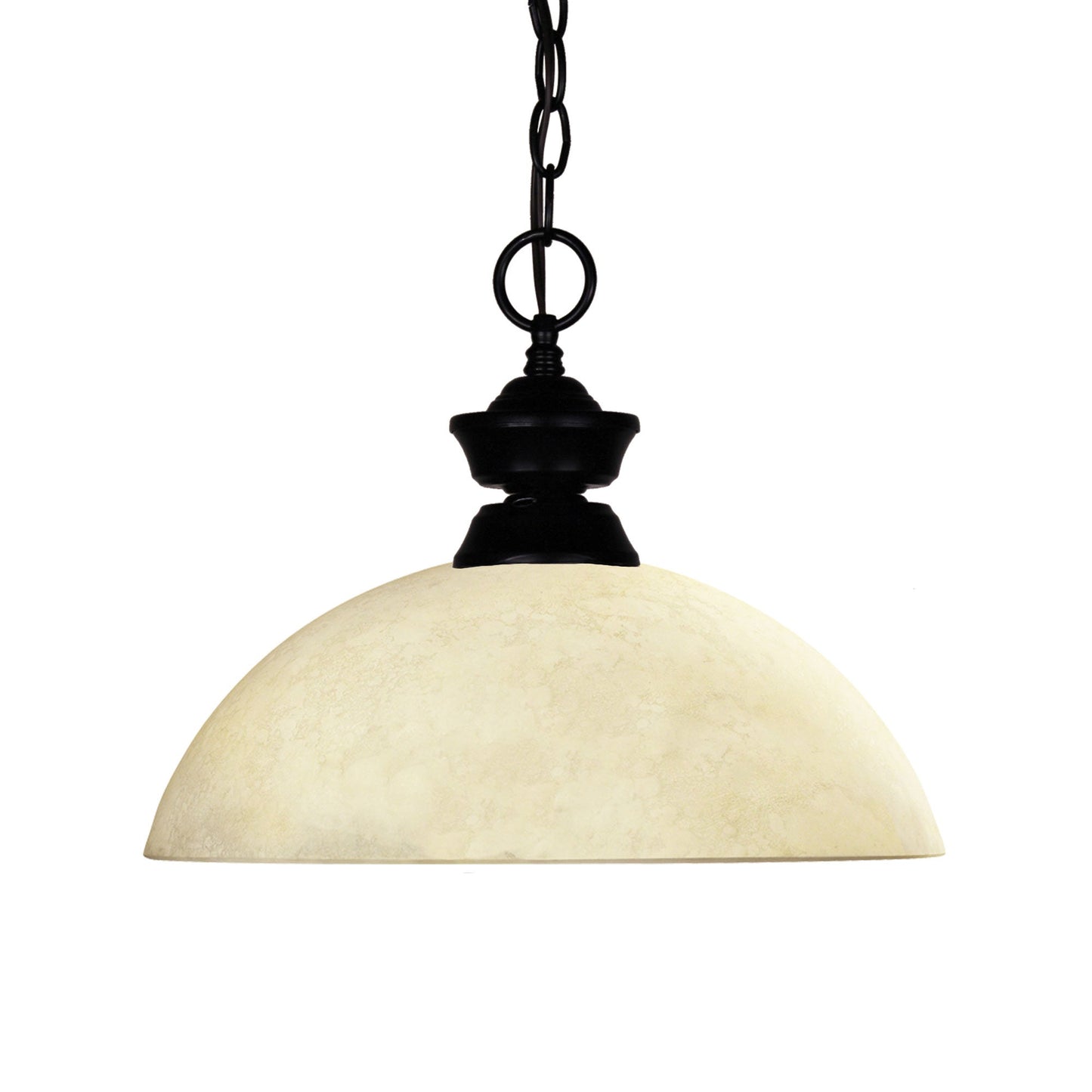 Windsor Pendant Light in Matte Black/Golden Mottle.