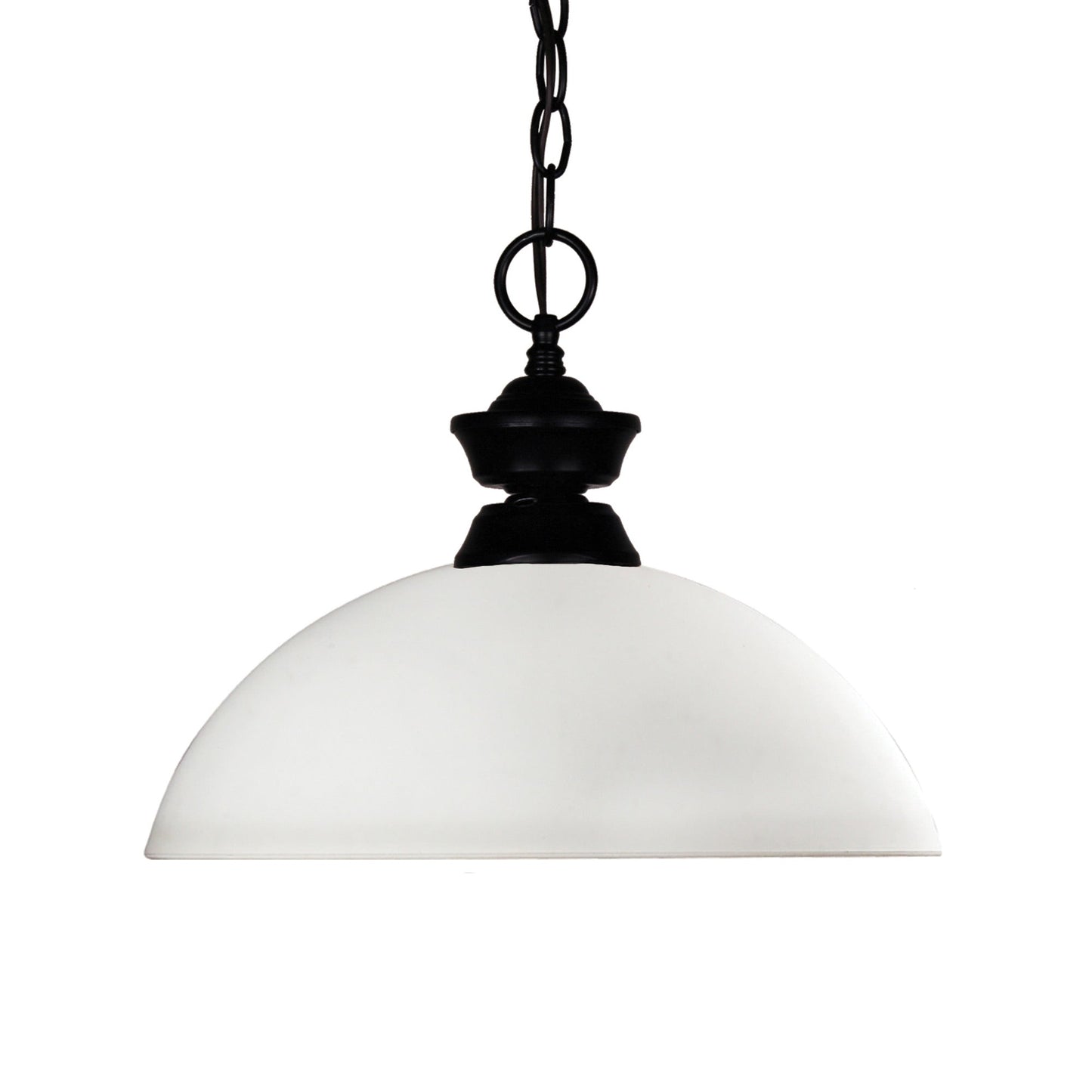 Windsor Pendant Light in Matte Black/Matte Opal.