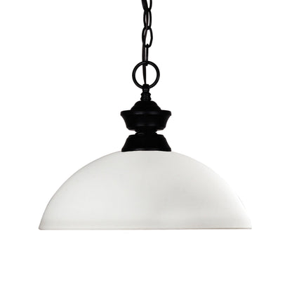 Windsor Pendant Light in Matte Black/Matte Opal.