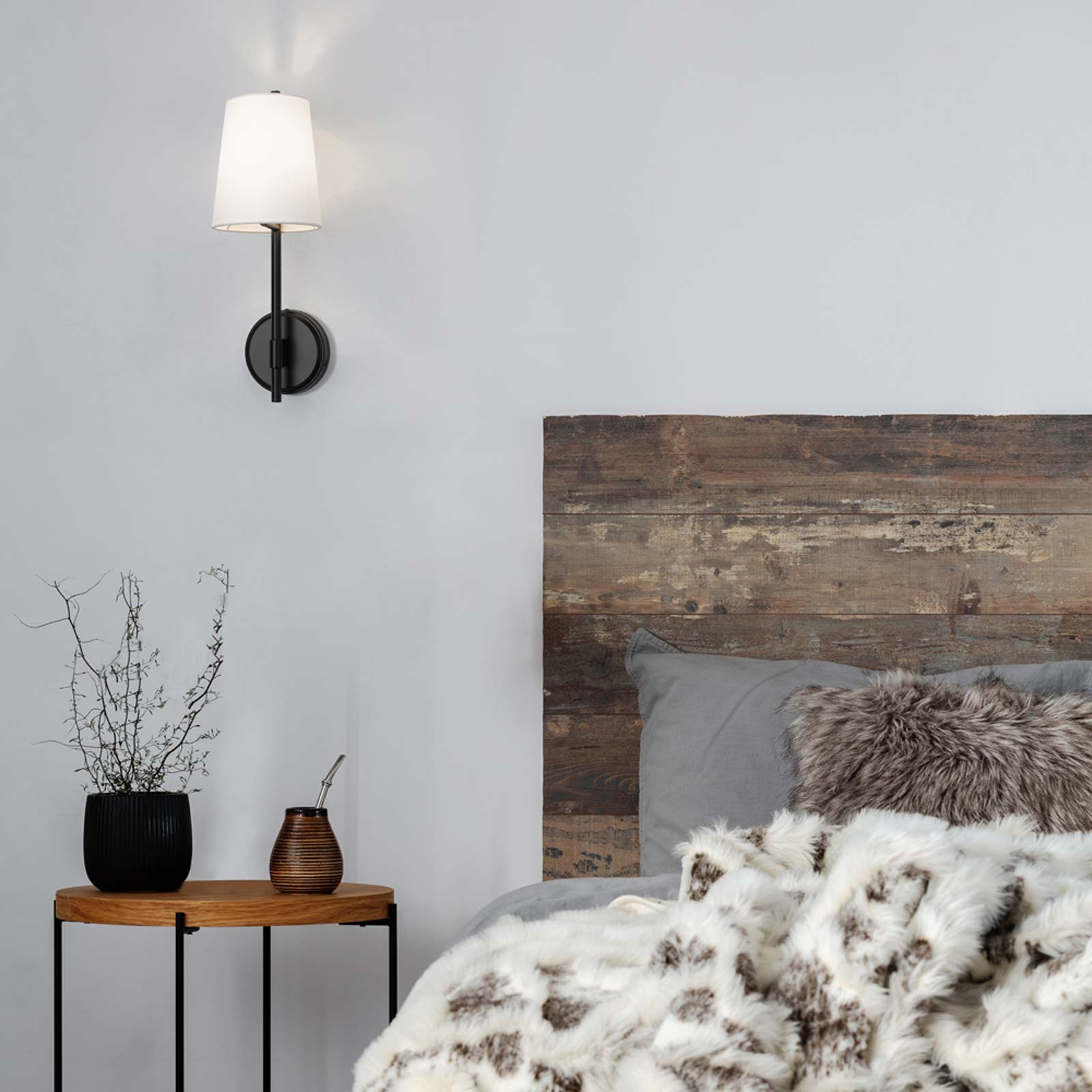 Winward Wall Light in bedroom.