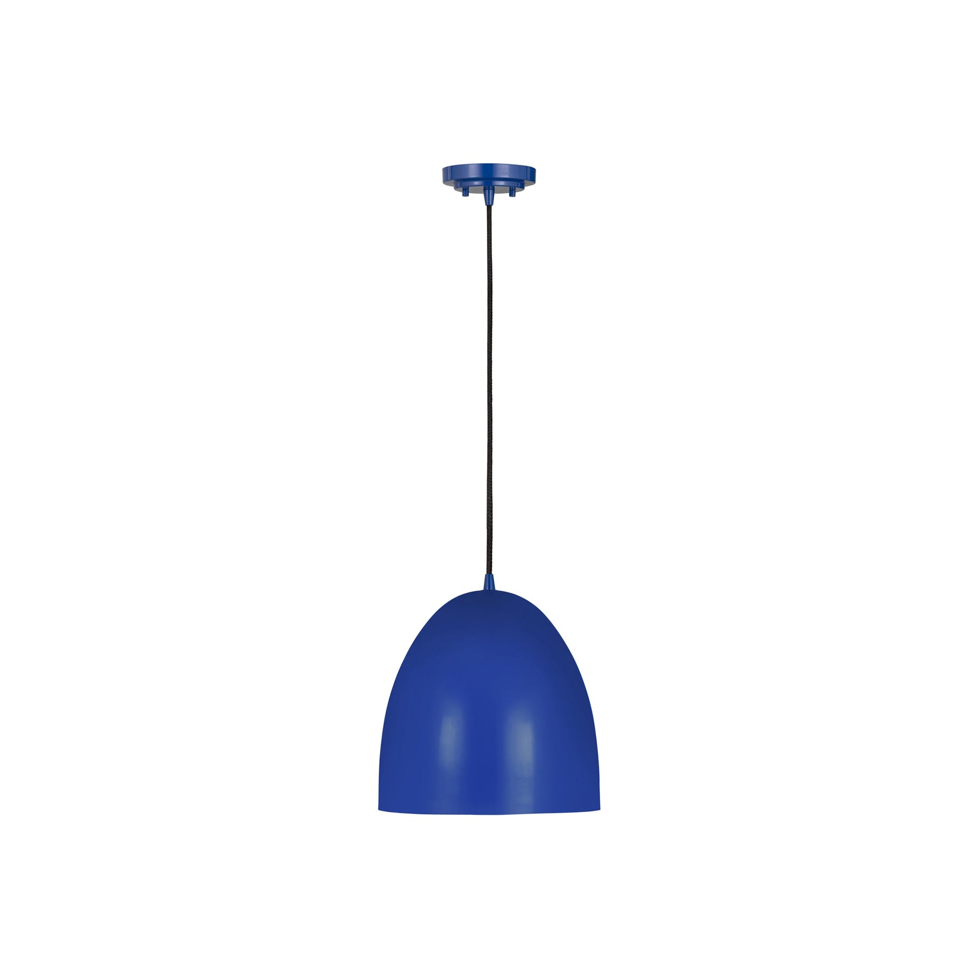 Blue Dome LED Pendant Light with Black Cord