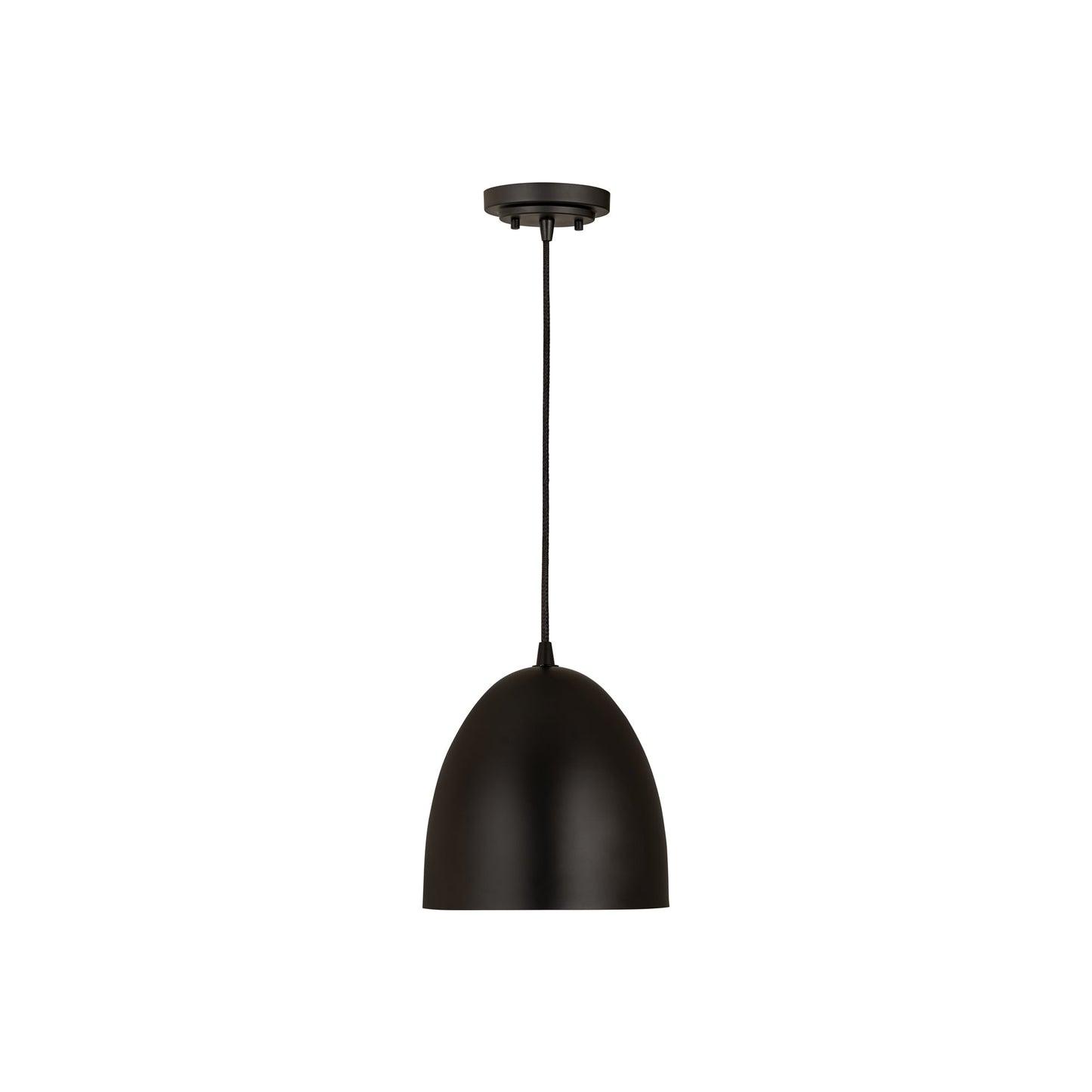 Z-Studio Dome Pendant Light in Satin Black (9.4-Inch).