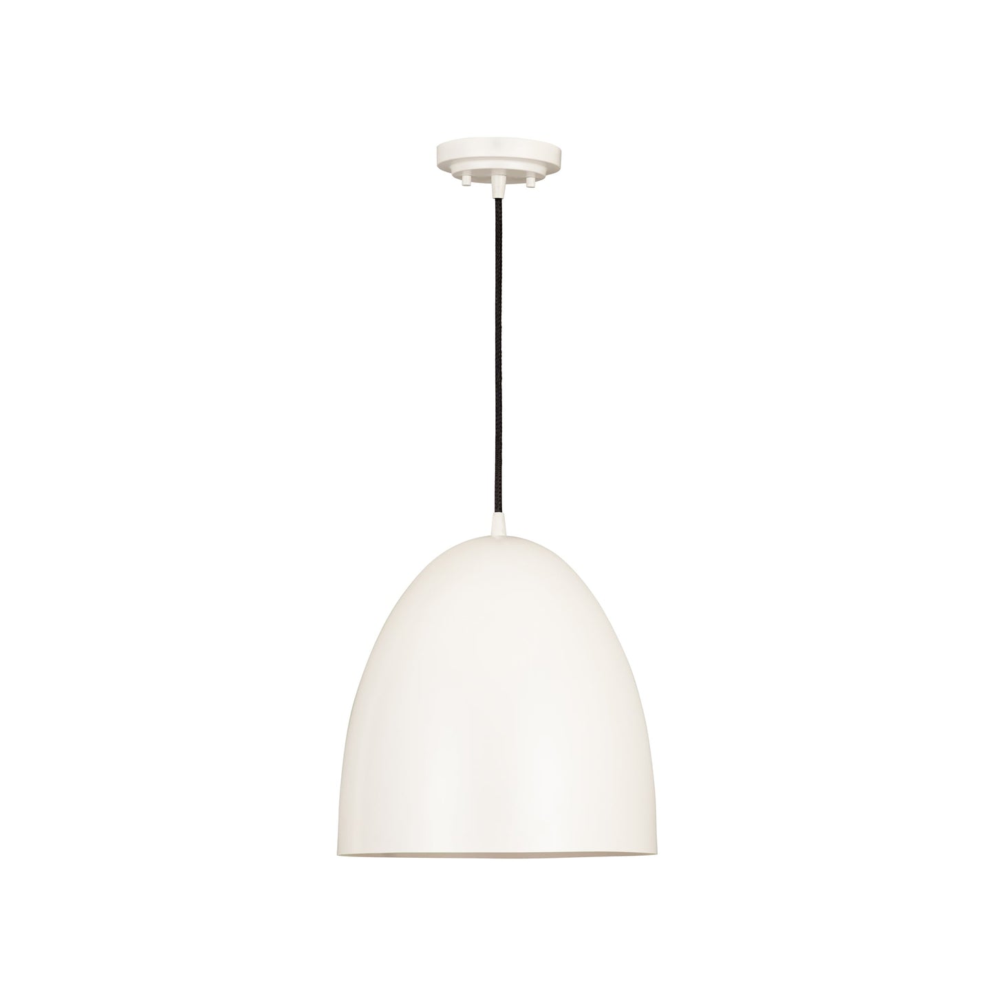 Z-Studio Dome Pendant Light in Satin White (12-Inch).