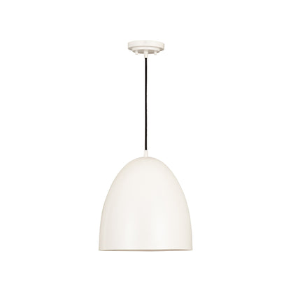 Z-Studio Dome Pendant Light in Satin White (12-Inch).