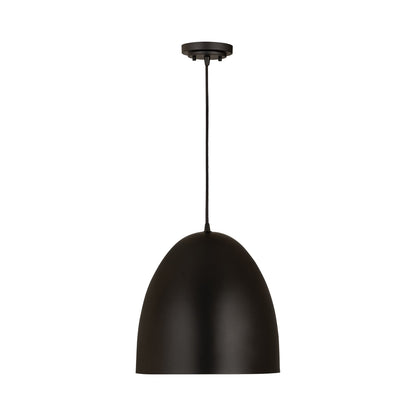Z-Studio Dome Pendant Light in Satin Black (18.9-Inch).