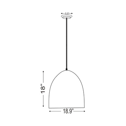 Z-Studio Dome Pendant Light - line drawing.