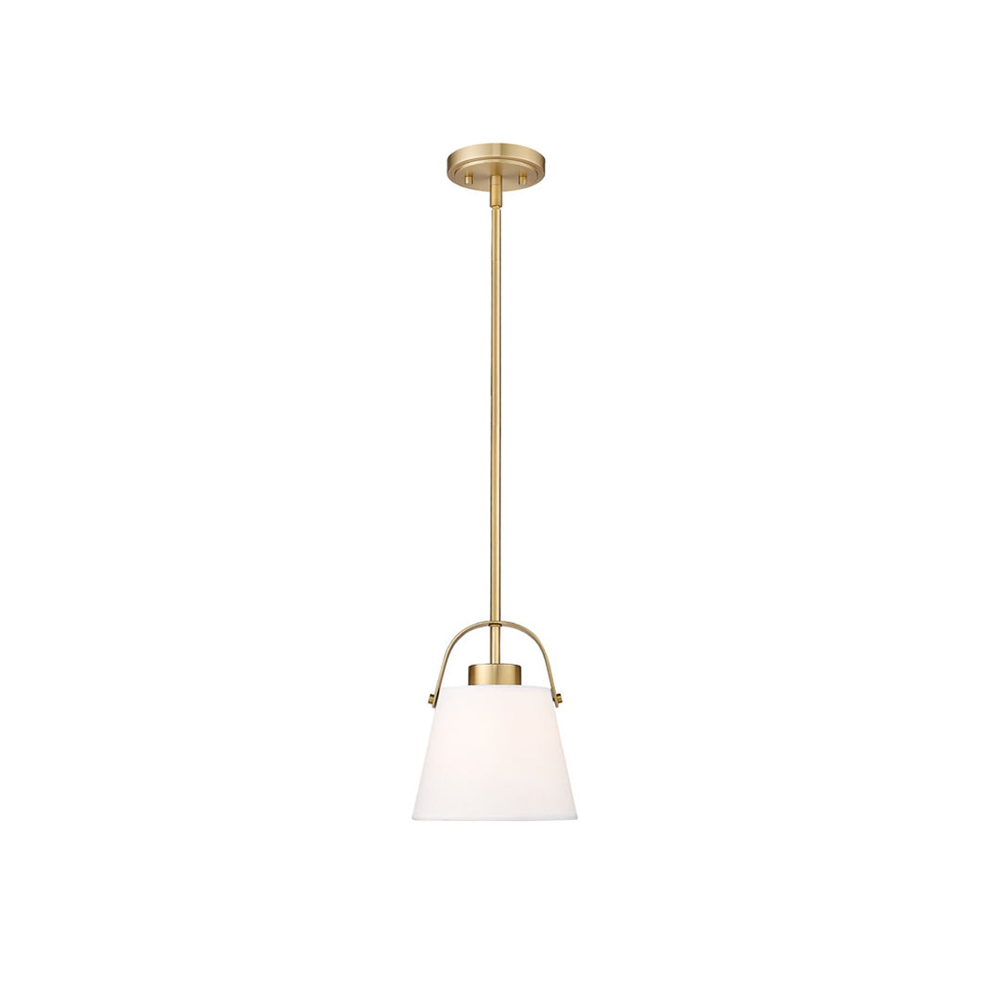 Z-Studio Pendant Light in Heritage Brass/Ivory (8-Inch).