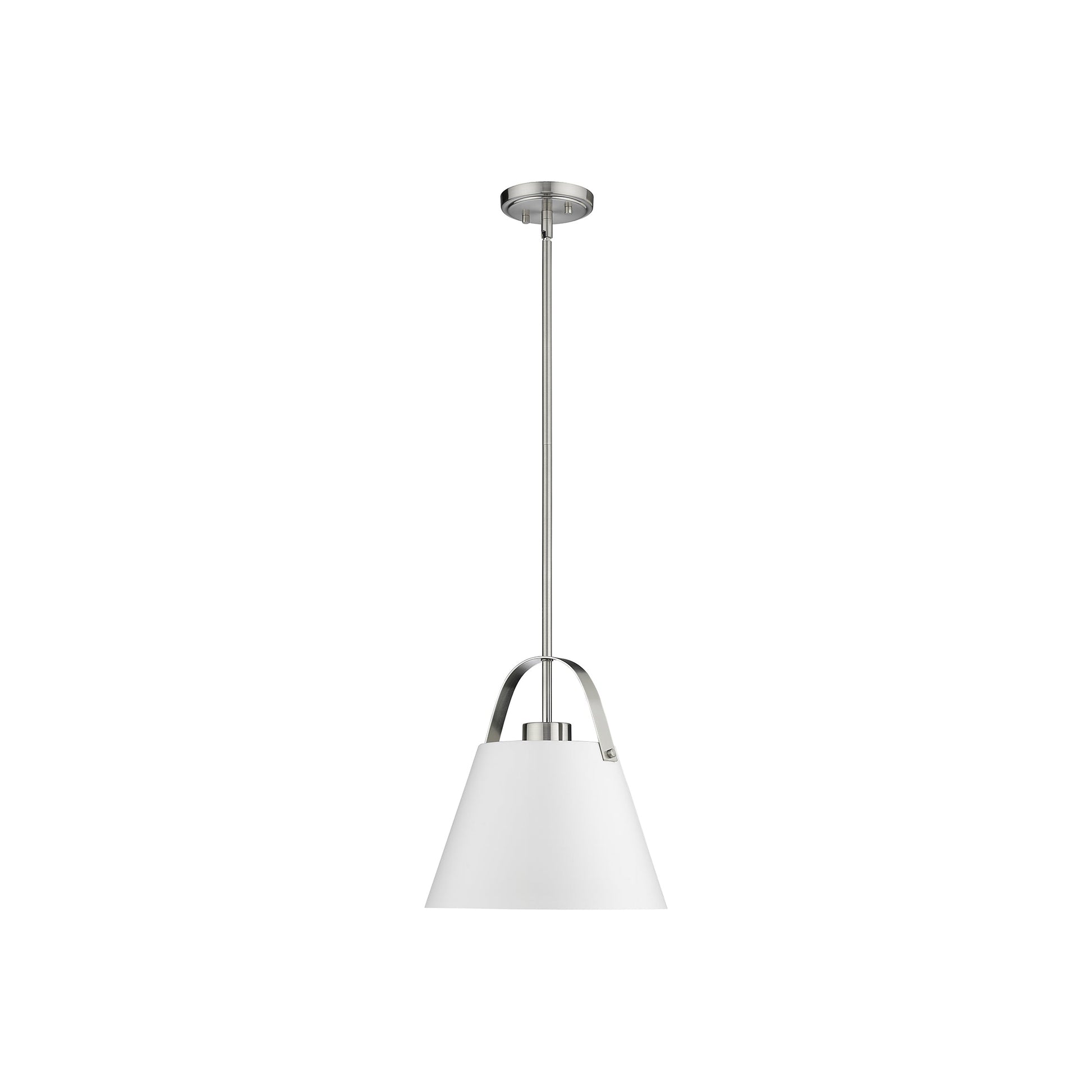 Z-Studio Pendant Light in Brushed Nickel/Matte White (12.5-Inch).