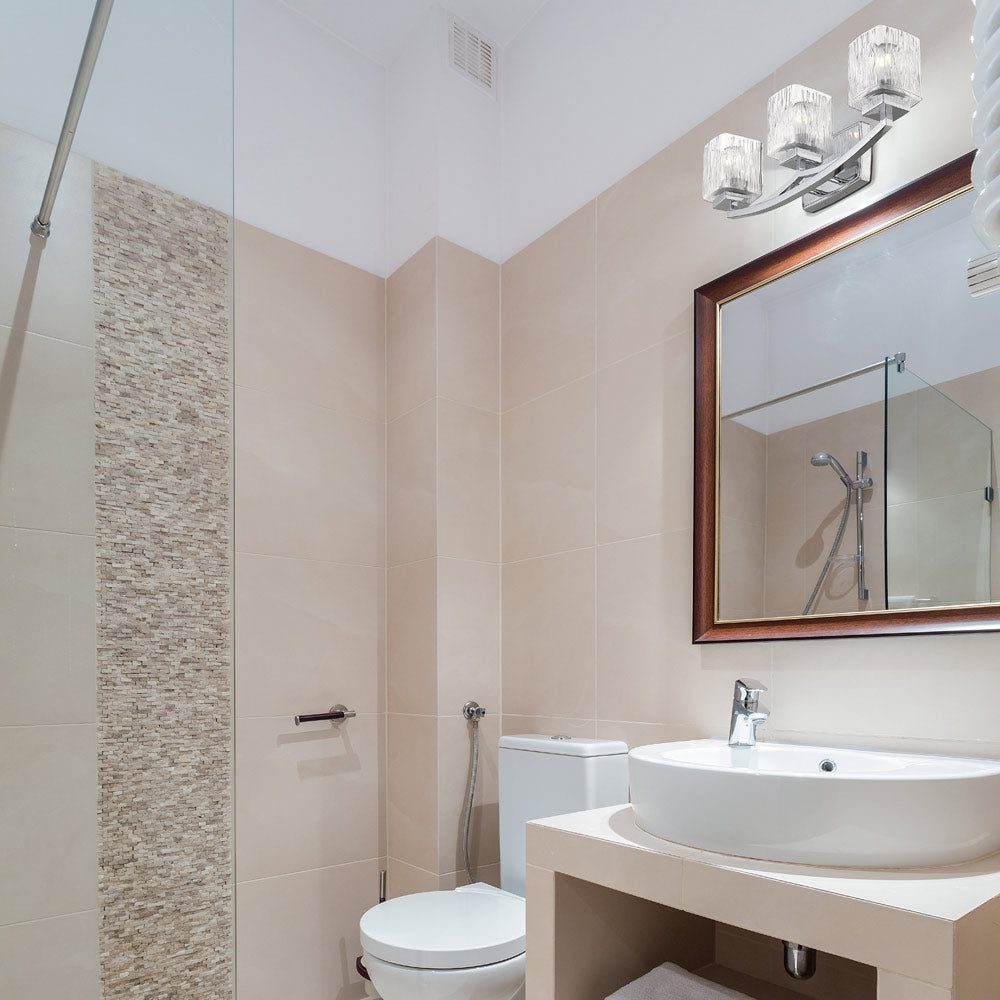 Zaid Bath Vanity Light in bathroom.