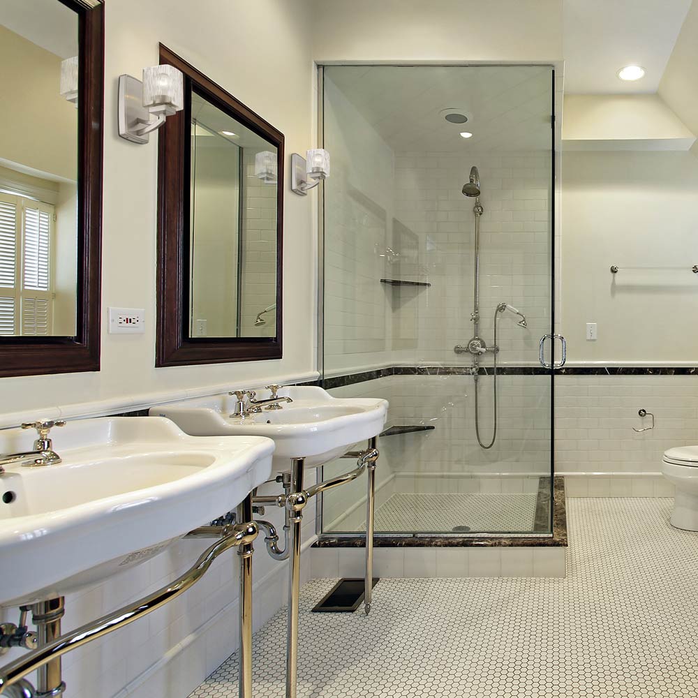 Zaid Bath Wall Light in bathroom.