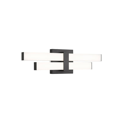Zane LED Bath Vanity Light in Matte Black (18-Inch).