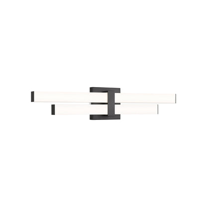Zane LED Bath Vanity Light in Matte Black (25-Inch).