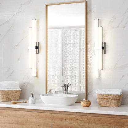 Zane LED Bath Vanity Light in bathroom.