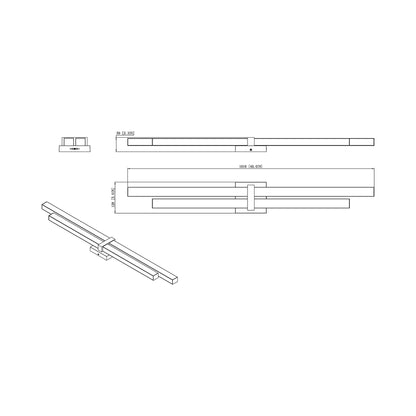 Zane LED Bath Vanity Light - line drawing.