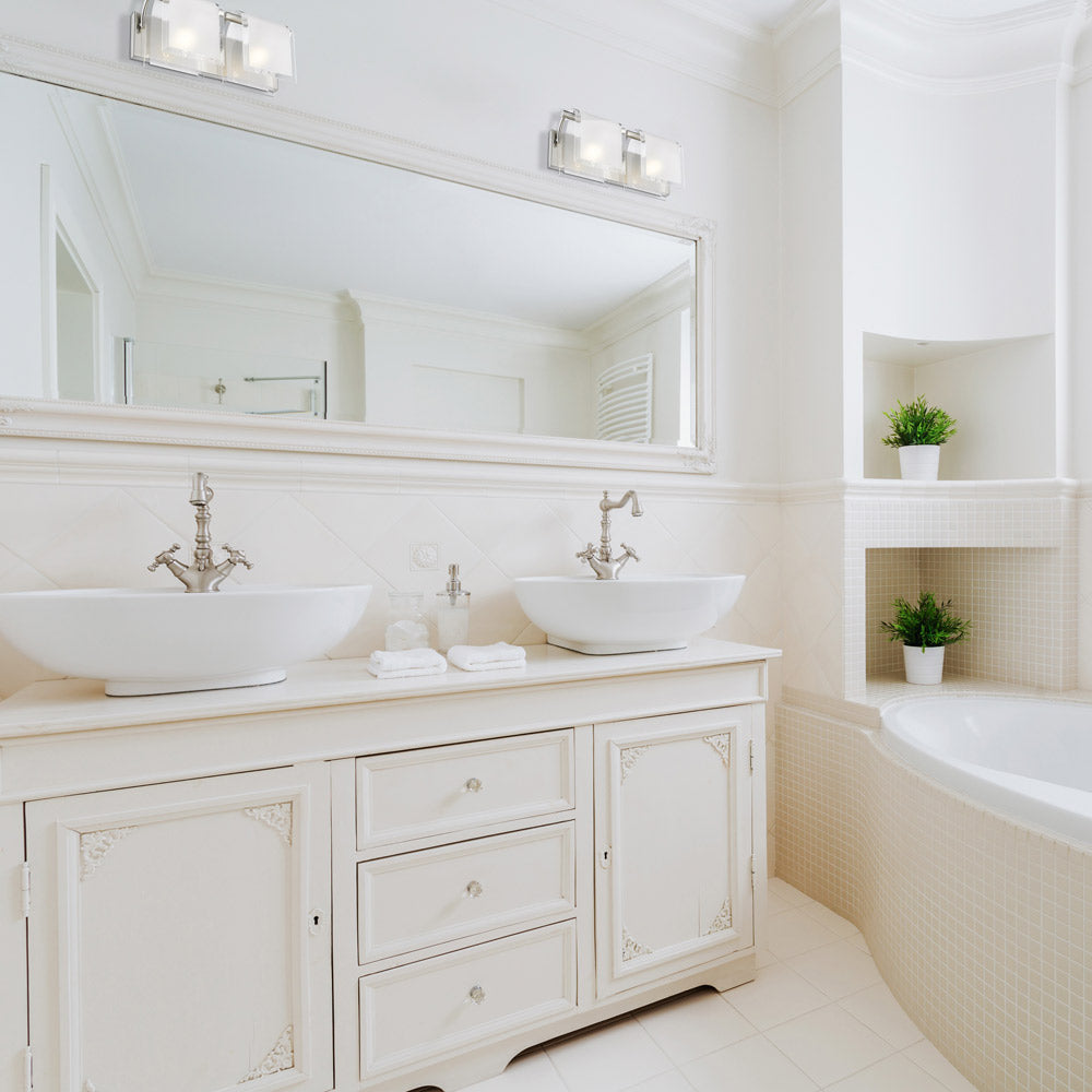 Zephyr Bath Vanity Light in bathroom.