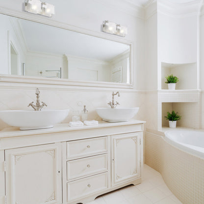 Zephyr Bath Vanity Light in bathroom.