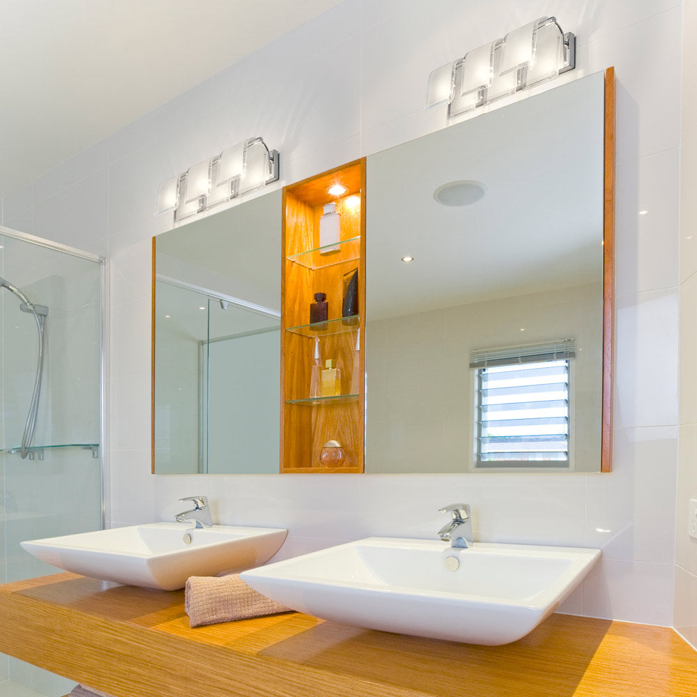 Zephyr Bath Vanity Light in bathroom.