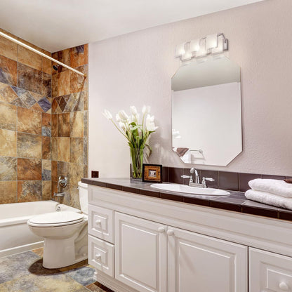 Zephyr Bath Vanity Light in bathroom.