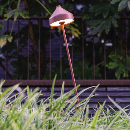 Amelie Outdoor Rechargeable LED Floor Lamp in Outdoor Area.