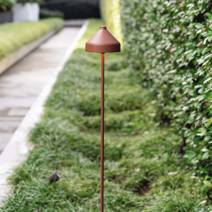 Amelie Outdoor Rechargeable LED Floor Lamp in Outdoor Area.