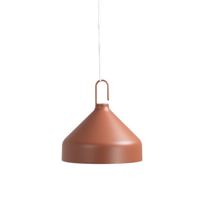 Amelie Outdoor Rechargeable LED Pendant Light in Terracotta.