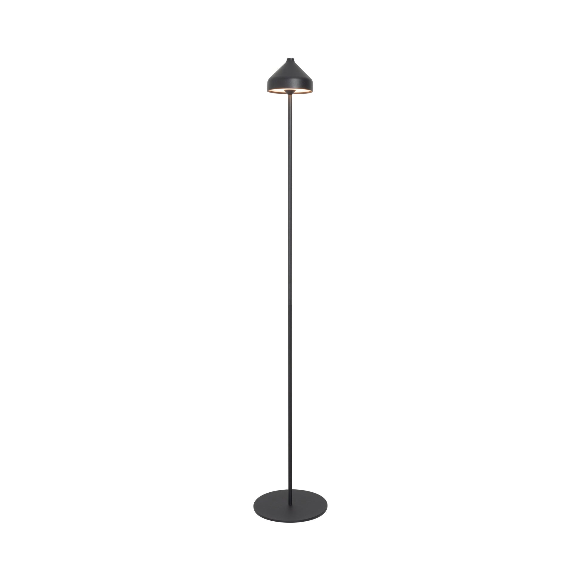 Amelie Pro Outdoor Rechargeable LED Floor Lamp in Black.