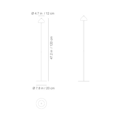 Amelie Pro Outdoor Rechargeable LED Floor Lamp - line drawing.