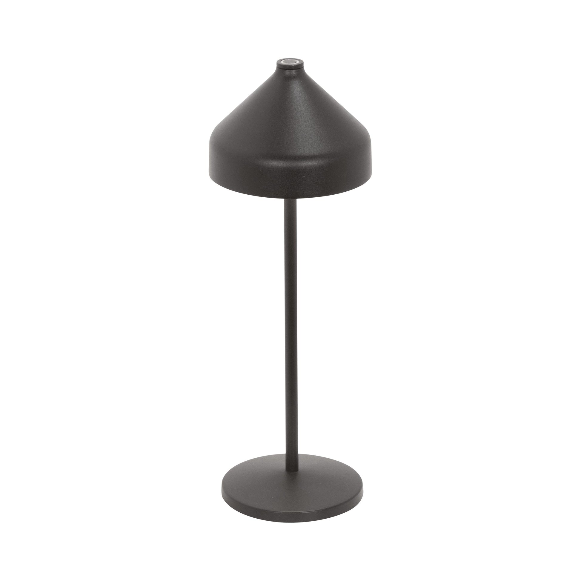 Amelie Pro Outdoor Rechargeable LED Table Lamp in Black.