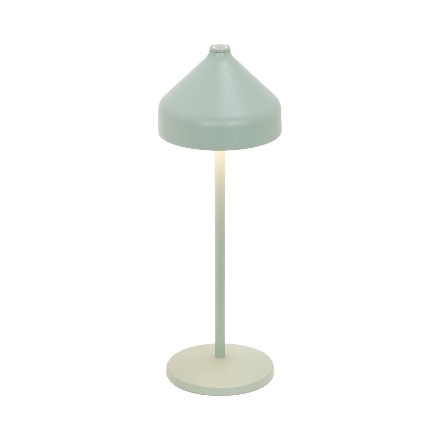 Amelie Pro Outdoor Rechargeable LED Table Lamp in Mint Green.