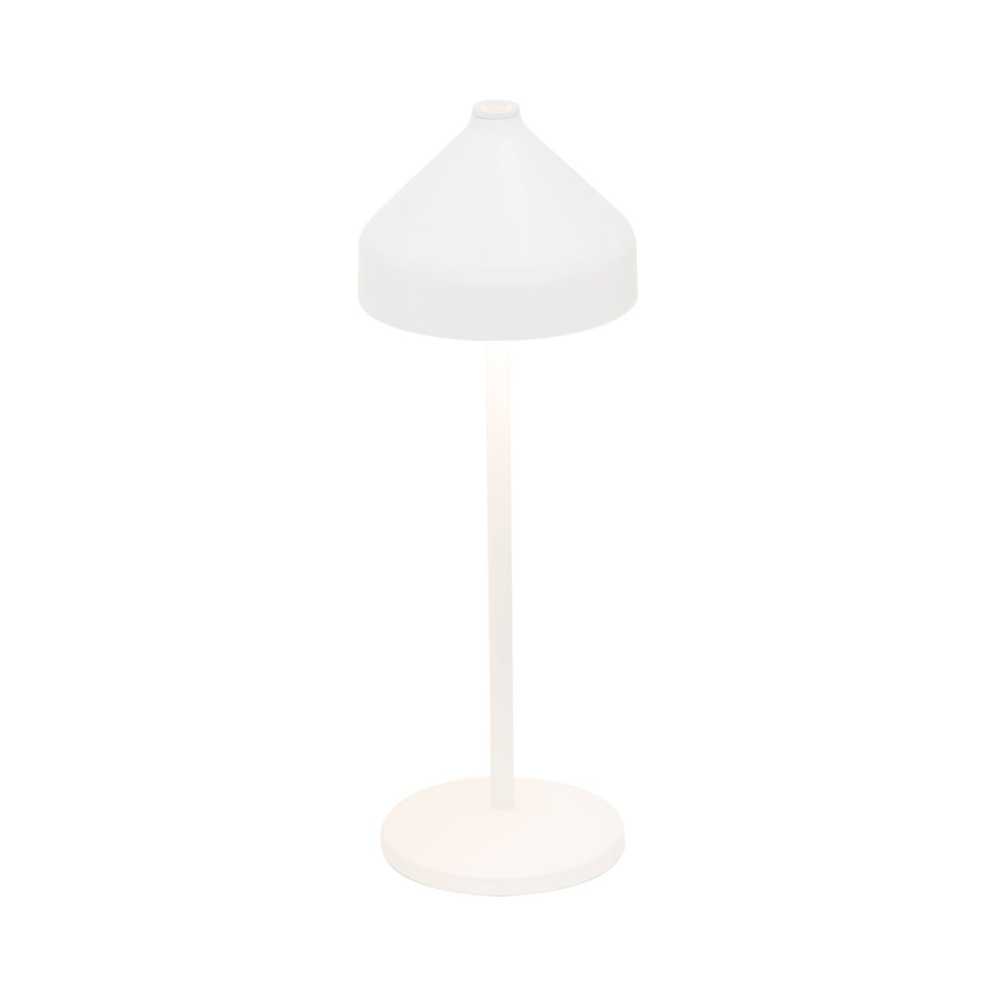 Amelie Pro Outdoor Rechargeable LED Table Lamp in White.