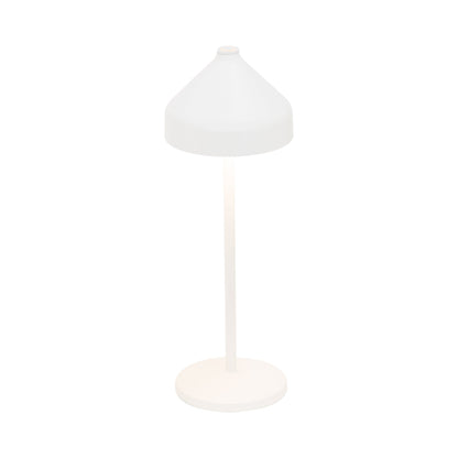 Amelie Pro Outdoor Rechargeable LED Table Lamp in White.