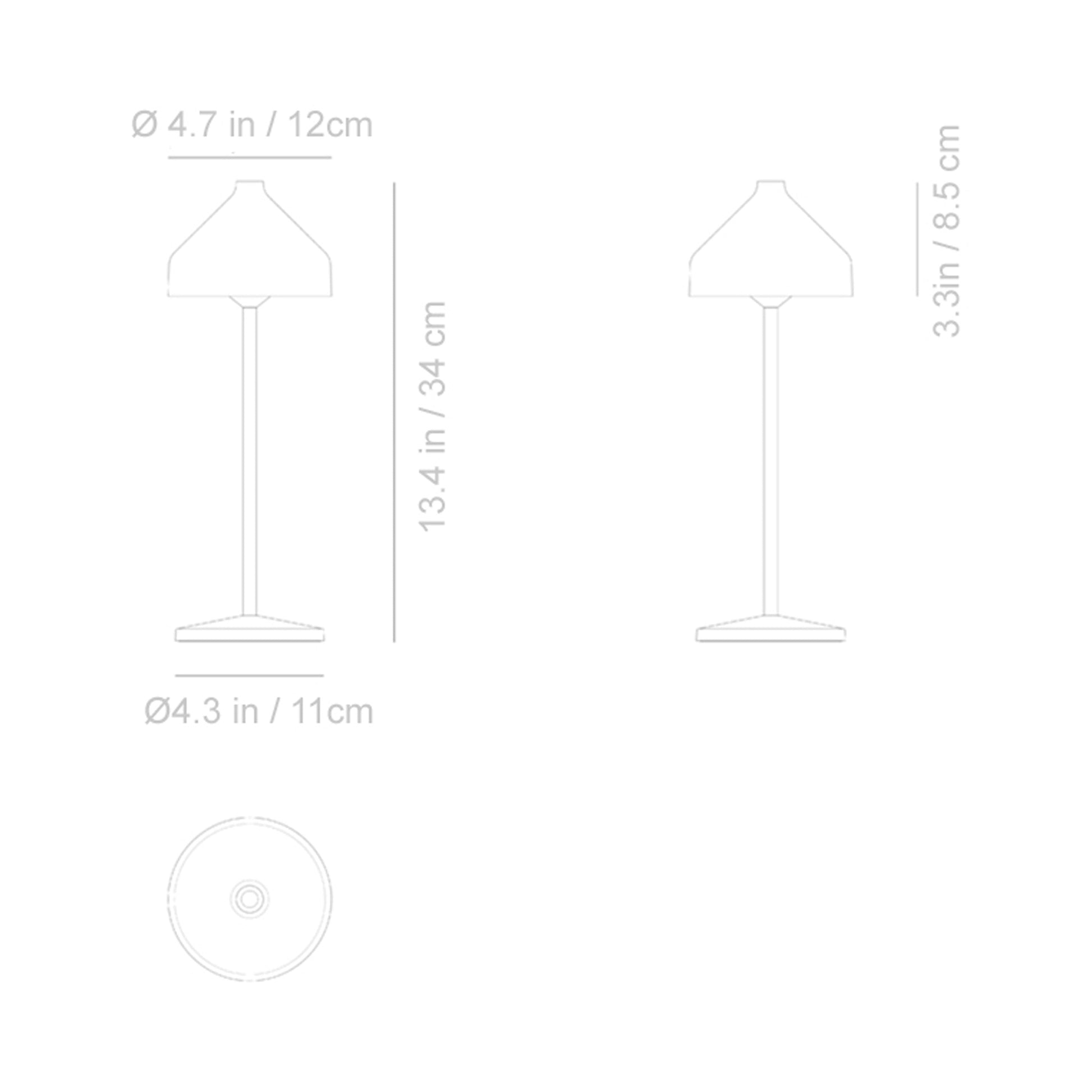 Amelie Pro Outdoor Rechargeable LED Table Lamp - line drawing.