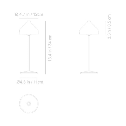 Amelie Pro Outdoor Rechargeable LED Table Lamp - line drawing.