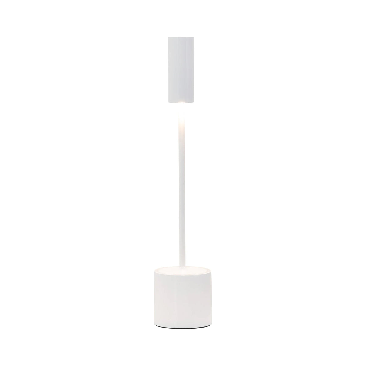 Carolina LED Rechargeable Table Lamp in Pearl White.