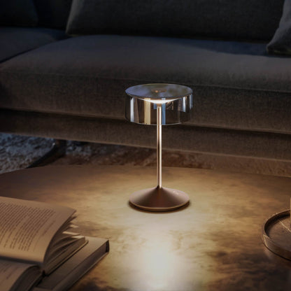 Crystal Outdoor Rechargeable LED Table Lamp in living room.