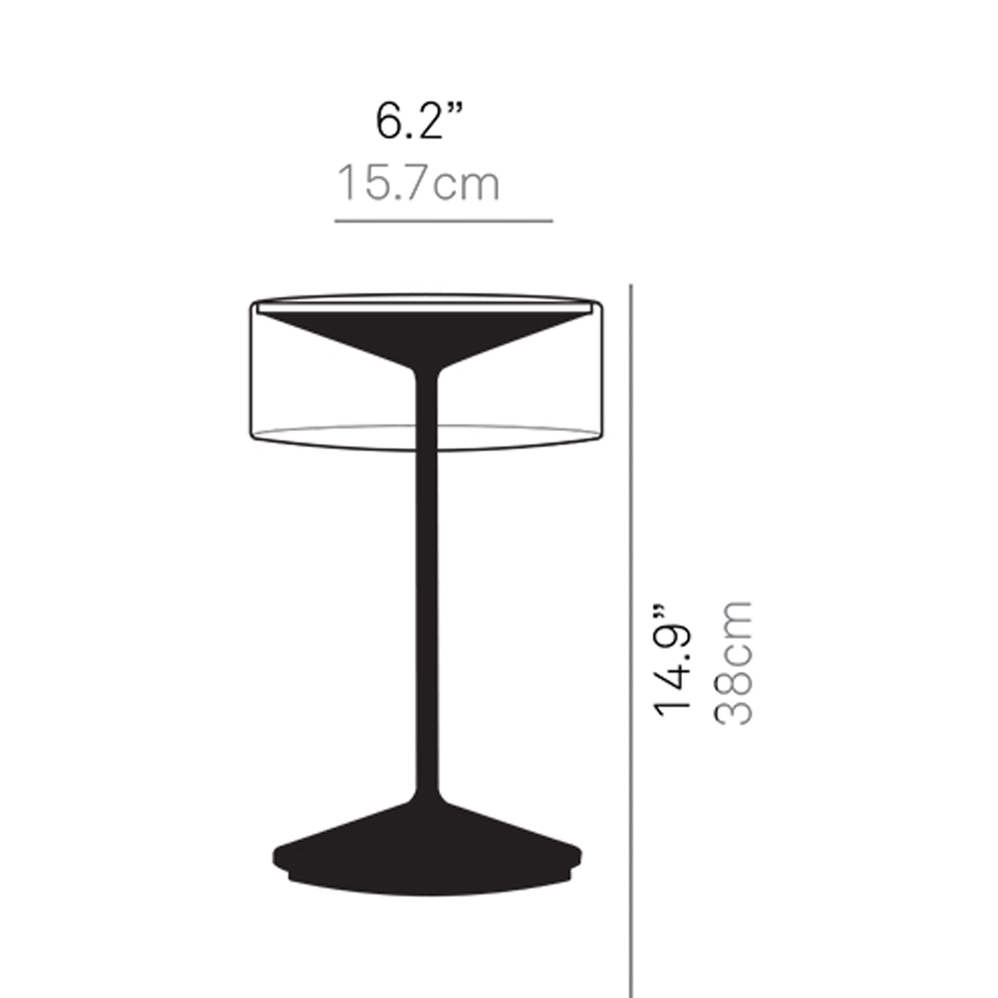 Crystal Outdoor Rechargeable LED Table Lamp - line drawing.