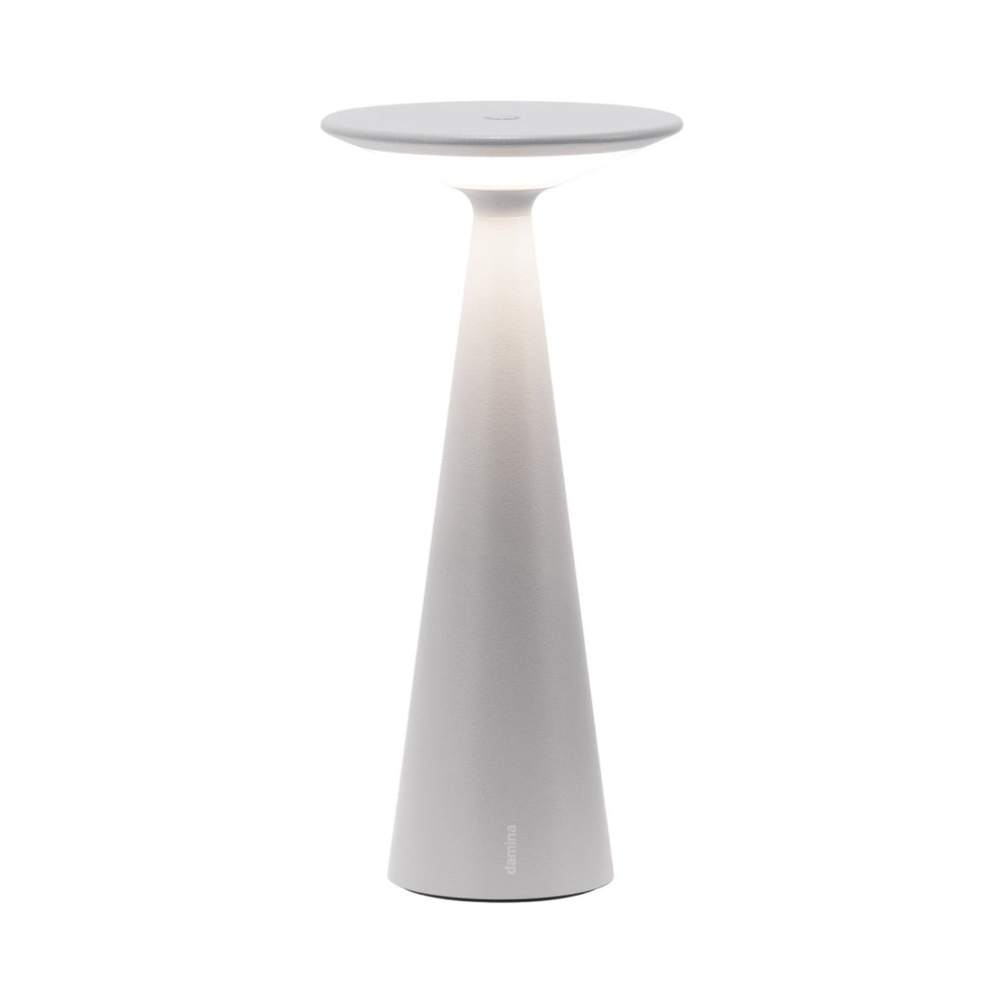 Damina Pro Outdoor Rechargeable LED Table Lamp in Gray.