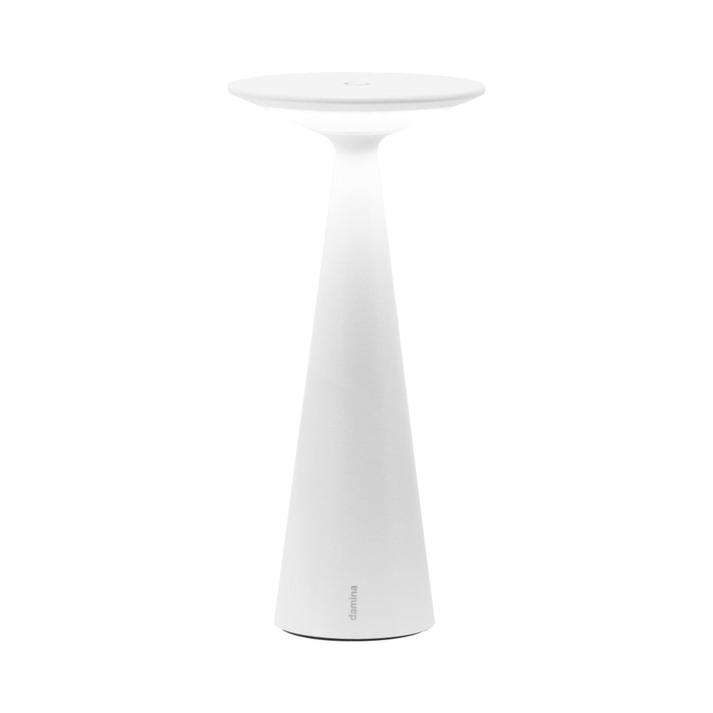 Damina Pro Outdoor Rechargeable LED Table Lamp in White.