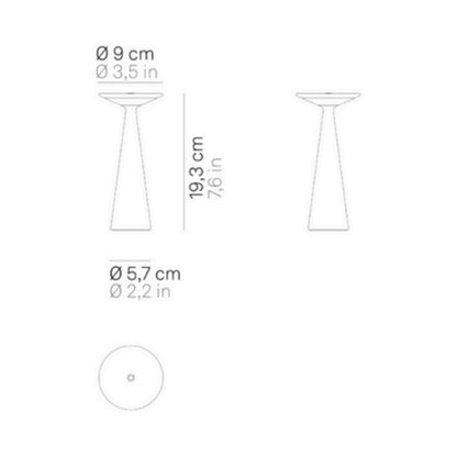 Damina Pro Outdoor Rechargeable LED Table Lamp - line drawing.