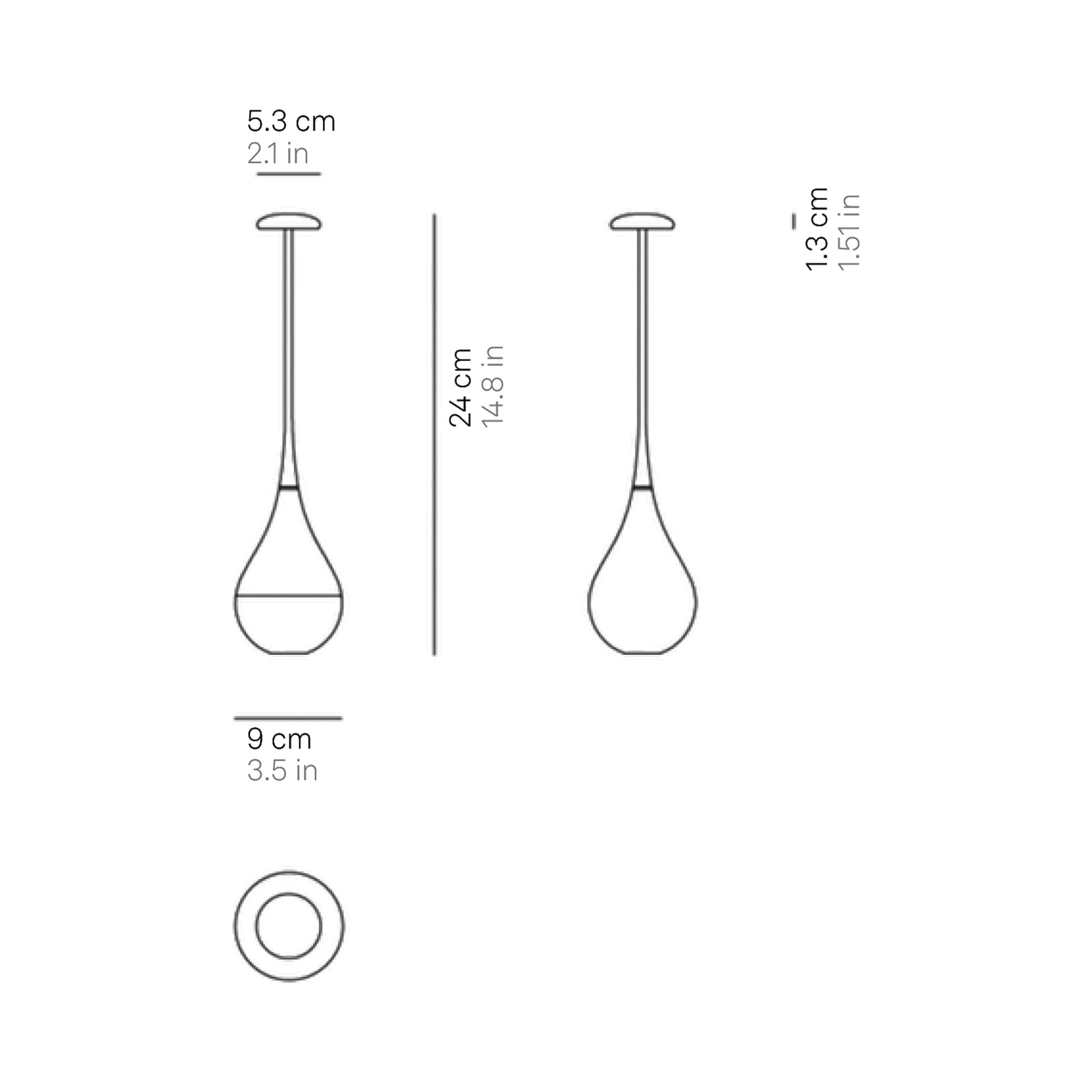 Dondolina Pro Outdoor LED Rechargeable Table Lamp - line drawing.