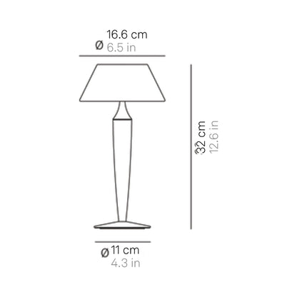 Flaminia LED Rechargeable Table Lamp - line drawing.