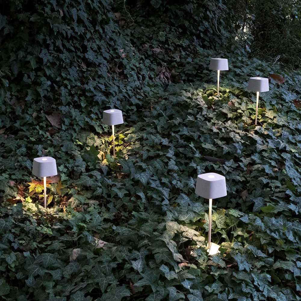 Ofelia LED Table Lamp in Outside Area.