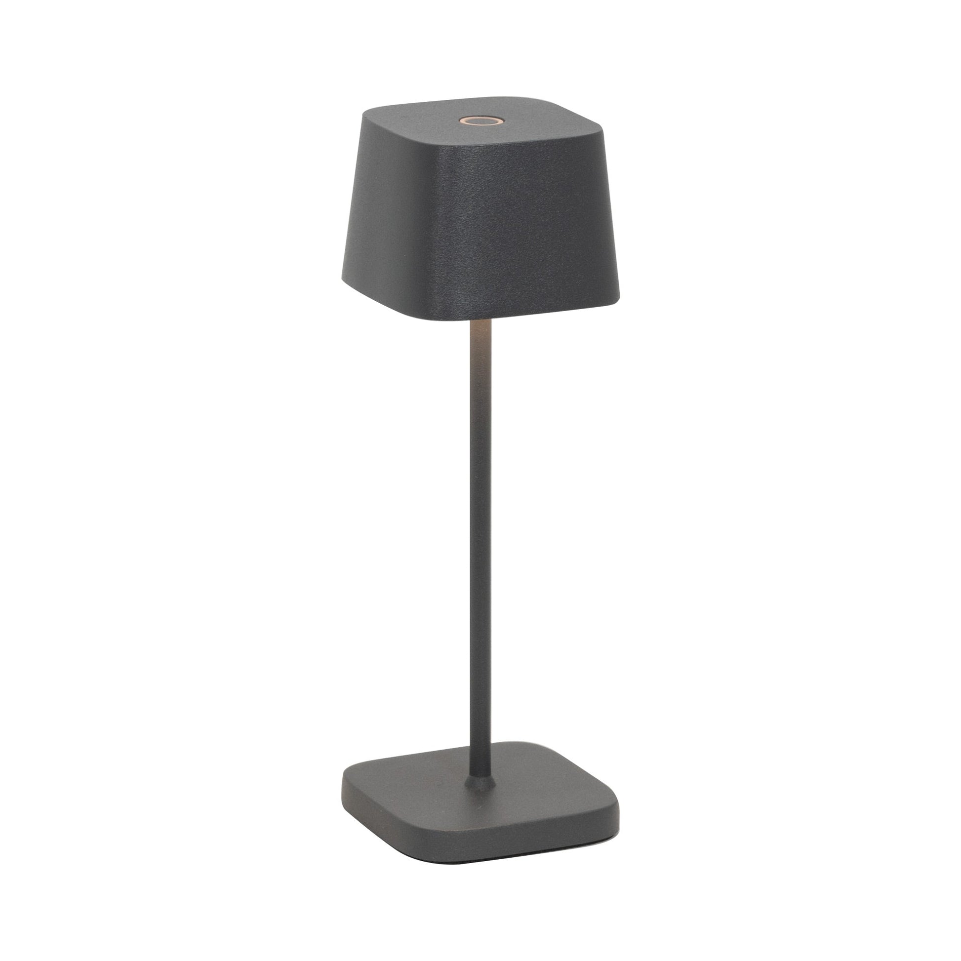 Ofelia Pro Micro Outdoor Rechargeable LED Table Lamp in Dark Grey.