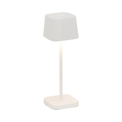 Ofelia Pro Micro Outdoor Rechargeable LED Table Lamp in White.