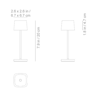 Ofelia Pro Micro Outdoor Rechargeable LED Table Lamp - line drawing.