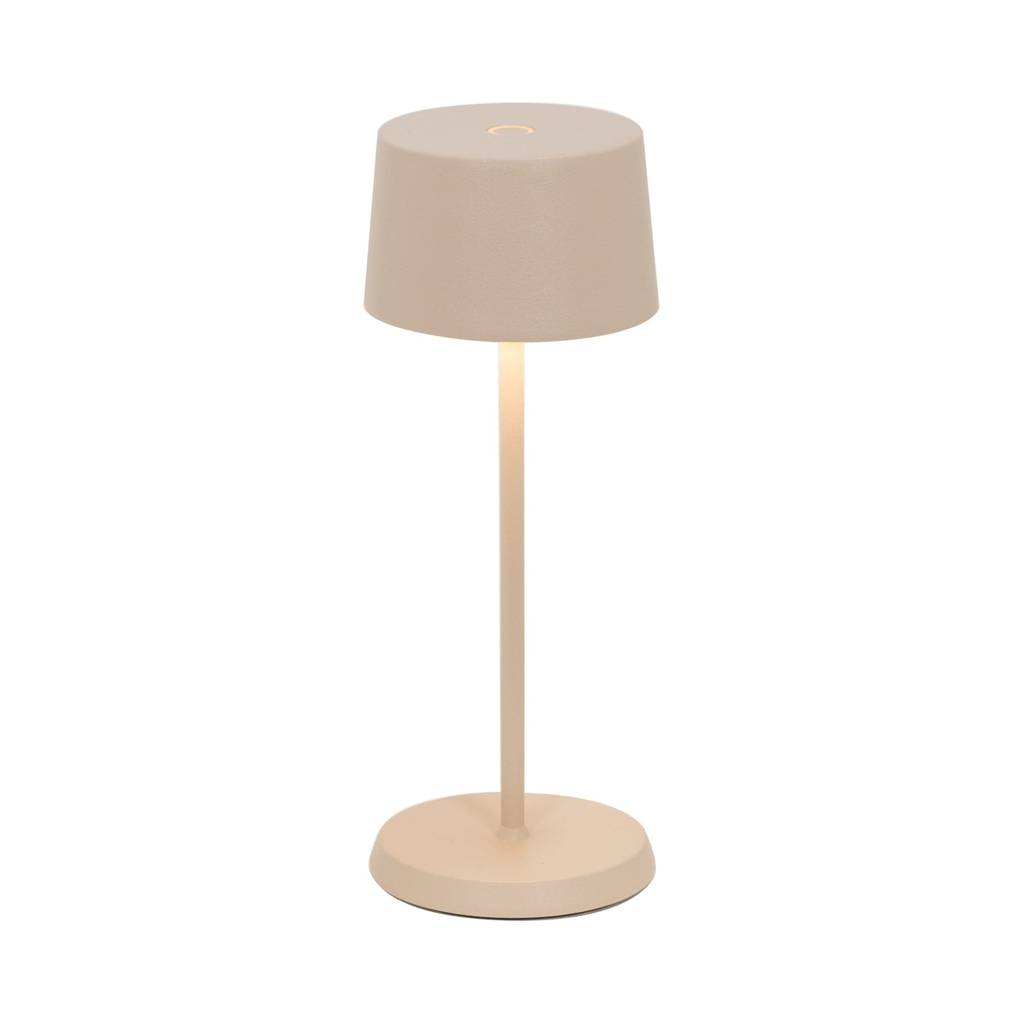 Olivia Pro Micro Outdoor Rechargeable LED Table Lamp in Sand.