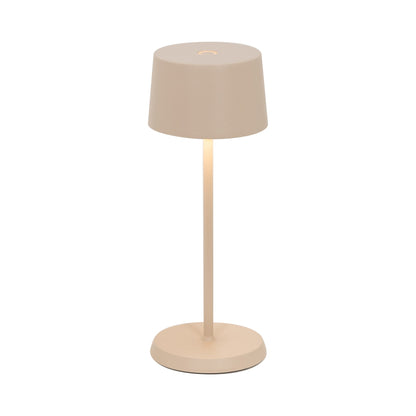 Olivia Pro Micro Outdoor Rechargeable LED Table Lamp in Sand.